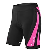 Sportneer Radlerhose Damen Gepolstert Schnelltrockende Fahrradhose Damen Kurz Elastische Radhose Damen Mit Sitzpolster 4D Radsportshorts Kurze Sporthose Damen Mit Breiterem Und Dichterem Polster