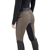 KBOPLEMQ Reithose für Damen Mädchen Kinder, Voll-Besatz Reithosen Leggings Turnierreithose bequem & stylisch Ricarda Full Reithose mit Silikon Vollbesatz mit Handytasche und Gürtelschlaufe