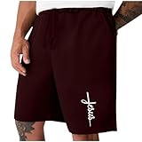 Ewleguzka Sommer-Strand-Shorts für Herren, elastische Taille, Sport-Shorts, Cargo-Shorts, Buchstabendruck-Shorts, Herren, Taschen, kurze Hose, Kordelzug, Fitnessstudio, Zuhause, Urlaub, Shorts für