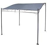 Anbau Pavillon Pergola Vordach Garten Terrassen Sonnen Schutz 300 x 250 cm (Grau)