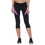 Santic Fahrradhose Damen Gepolstert 3/4 Radlerhose Damen mit Sitzpolster Radhose Damen 3/4 mit Polster Violett EU XXXL