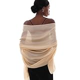 PIOYMEYA Stola Beige Festlich für Abendkleid Damen Schals Tücher Sommer Dünn Schaltuch Pashmina