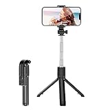 Handy-Stativ – Selfie-Stick | Foto-Stativ, Aluminiumlegierung, Fernbedienung, 360° drehbar, Teleskop-Anpassung für Handy und Handy Geruwam