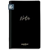 paper&you® Notizheft A6+ dotted 'Black Edition' mit 64 Seiten, Notizbuch klein, Mini Bullet Journal - nachhaltig & klimafreundlich