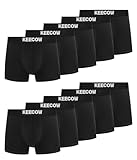 Boxershorts Herren 10er Pack, Unterhosen Männer Unterwäsche Retroshorts Baumwolle Atmungsaktive (Schwarz 10x 4XL)