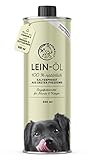 Annimally Leinöl für Hunde 500ml - Leinsamenöl kaltgepresst reich an Omega 3 & 6 Fettsäuren & Vitamin B - Barf Öl für Hund, Katze und Pferd geeignet I Reines Naturprodukt aus Deutschland