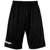 Kempa Herren Player Long Kurze Hose Shorts f r Sport Fitness Gym Basketball Handball Jogginghose mit elastischem Bund, Schwarz/Weiß, L EU