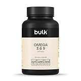 Bulk Omega-3-6-9-Kapseln, Fischöl, Leinsamenöl, Sonnenblumenöl, 1000 mg, Packung mit 90 Stück, Verpackung kann variieren