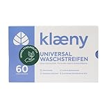 klæny® Universal Waschstreifen bunte, helle & dunkle Wäsche I nachhaltige Waschmittel Blätter ohne Mikroplastik I vegan plastikfrei & biologisch abbaubar I Frischer Duft I 60 Waschladungen