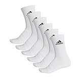 adidas Unisex 6 Paar Cushion Crew Socken, Top:White/White/White/White Bottom:White/White, L EU