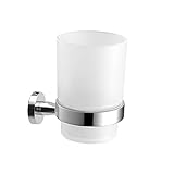 Zahnbürstenhalter aus Edelstahl | Bad Badezimmer Becher Glas Halter Halterung Wandmontage zur Toilette WC Zahnbürste Zahncreme Zahnpasta Zahnputzbecher