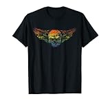 LGBTQ Distressed Skull Vintage Aesthetic Rainbow T-Shirt