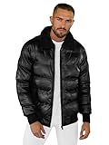 OZONEE Herren Lederjacke Kunstlederjacke Winterjacke Kunstleder Jacke Winter Bikerjacke Übergangsjacke Herrenjacke Leder Echtlederjacke Echtleder Wildleder Biker O/M795Z SCHWARZ L