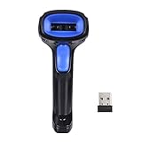 2-in-1 2,4G kabelloser Barcodescanner und kabelgebundener USB-Barcodescanner, automatischer tragbarer 1D-Barcodescanner mit wiederaufladbarem Akku, Mini-USB-Empfänger, USB-Kabel für Computer und Lap