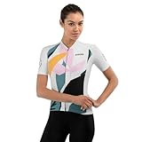 SIROKO - Radtrikot für Damen M2 Pinerolo - S - Weiß/Kühles Grün/Bubblegum Pink