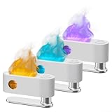 Besttoolifes Diffusor für ätherische Öle, Aromatherapie-Diffusor, 120 ml, Luftbefeuchter, Flammen-Diffusor, wasserlose automatische Abschaltung und Timer für Heimbüro (weiß)