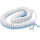 Teleskop Netzkabel, Kabelschnur 6 Kern 24AWG Spirale Teleskopdraht 0,2mm² Weiß Regal 3 Meter 9 Meter 14 Meter 15 Meter Federkabel Draht Spiralverlängerung(Stretch 10 Meter)