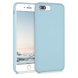 kwmobile Hülle kompatibel mit Apple iPhone 7 Plus/iPhone 8 Plus Hülle - Silikon Handy Case - Handyhülle weiche Oberfläche - kabelloses Laden - Pastellblau