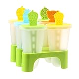 Bluelves Eisformen Silikon, 6 Eisformen EIS am Stiel, DIY Ideen Eiscreme Formen,Eisförmchen BPA Frei für Kinder, Popsicle Formen Set mit Sticks und Tropfschutz