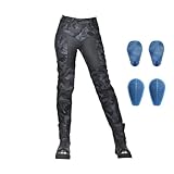 FHQGZT Herren/Damen Motorradhose, Motorrad Jeans Trousers Jeanshose, Sportliche Hose Fahrrad Riding Schutzhose, Mit Protektoren Cargo Motorradjeans Schutzhose Schutzausrüstung Pants (Blue,3XL)