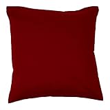 Hans-Textil-Shop Kissenbezug 40x40 cm Uni Bordeaux Rot Baumwolle Dekokissen Kissenhülle Couchkissen Sofakissen Deko Reißverschluss