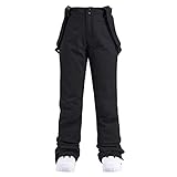 Damen wasserdichte, Winter Skihose mit Verstellbaren Trägern Overall Winddichte Schneehose Frauen Softshellhose Outdoor Warme Skihose Winterhose Thermohose Snowboardhose Wanderhose