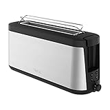 Tefal Element Langschlitz-Toaster TL4308 | 7 Bräunungsstufen | 1000 Watt | Integrierter Brötchenaufsatz | Elegantes Design | Schwarz/ Edelstahl