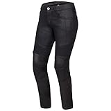 OZONE MOTO Roxy Lady Motorradjeans Damen | Aramidfaser Futter | Knieprotektoren Stufe 2 | Taschen für Hüft und Steißbeinprotektoren | Elastische Einsätze | Slim Fit