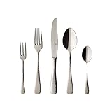 Villeroy & Boch – Leandra Besteckset 30tlg. Silber/Platin, Spülmaschinenfest, Besteck, Tafelbesteck, Besteck Set 6 Personen, Edelstahl