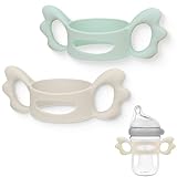 Babyflaschen Griffe, Flaschengriff Halter, Baby Flaschengriffe Silikon, Weithals Babyflaschengriffe, für Baby Kleinhand Greifdesign, Flasche