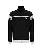 Sergio Tacchini Herren Damarindo Trainingsjacke, Schwarz/Weiß, Größe L, Schwarz , L