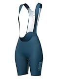 LAMEDA Fahrrad Trägerhose Fahrradhose Damen Kurz Gepolsterte Bib Shorts Sommer Atmungsaktiv Elastisch Radhose für Radfahren Rennrad Blau M