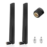 2PCS WLAN Antenne Dualband 2,4 GHz 5 GHz 5,8 GHz 18dBi MIMO RP-SMA/ TS9 Stecker Antenne für WLAN-Router, PC-Desktop, USB-Adapter,PCI-E-Karten,Sicherheits-IP-Kamera, FPV-Kameramonitor et