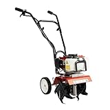 Motorhacken, 52CC Benzin-Gartenfräse 2-Takt Einzylinder Benzin Gartenhacke, 30 cm Arbeitsbreite Motorhacke Bodenfräse Kultivator Radantrieb Ackerfräse