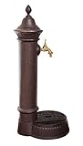 aubaho Standbrunnen 73cm Alu Brunnen Waschbecken Garten im Antik-Stil braun