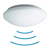 Tevea Led Deckenleuchte mit Bewegungsmelder | 18W IP44 | Standby Funktion | Sensorleuchte 5.8 GHz Radar Sensor | Keller Treppenraum Feuchtraum (Neutralweiss)