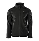 martes Mens Metin, 94% Polyester und 6% Elasthan, Wasserdicht, Softshelljacke Funktionsjacke Regenjacke Winddichte Atmungsaktiv Sport Wandern, Black, M