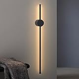 ZMH LED Wandleuchte innen Wandlampe - 60CM Schwarz Modern Flurlampe Schwenkbar Design Treppenhauslampe Indirekt 3000K Warmweiß Wandbeleuchtung für Wohnzimmer Schlafzimmer Flur Treppenhaus Bett Küche