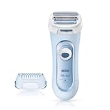 Braun Silk-épil Lady Shaver, Damenrasierer elektrisch, 3-in-1 Elektrischer Rasierer, Trimmer- und Peeling-System, Wet&Dry, 5160, blau