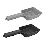 iplusmile 2 Stück Eidechse Pflegeecke Schwarz Reinigungskäfig Für Lifter Reiniger Reptil Nützlich Grau Sand Mesh Abfall Katze Sieb Griff Scooper Haustiere Poop Scoop Tragbares