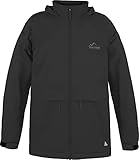 normani Kinder Softshelljacke Regenjacke mit Fleecefutter für Jungen und Mädchen - Wasserdichte, Winddichte Jacke mit 3M™ Scotchlite™ Reflektoren Farbe Schwarz Größe XL/158-164