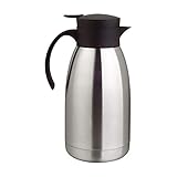 Haushalt International 26076 Isolierkanne Isolierflasche Thermo Kanne Kaffeekanne Edelstahl groß 2 L