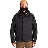 Marmot Herren PreCip Eco Jacket, Wasserdichte Regenjacke, winddichter Regenmantel, atmungsaktiv, faltbarer Hardshell Windbreaker, ideal zum Fahrradfahren & Wandern, Black, L