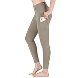 beroy Reithose Kinder mädchen Silikon Vollbesatz Reitleggings Mädchen Elastischer mit Gürtelschlaufen und Seitentaschen Khaki XXL