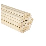 Bambusstäbe zum Basteln, 50 Stück Holzstäbchen Rund Natürlicher Bastelstäbe 300 x 5 mm Lange Rundhölzer Runde Holzdübelstangen für DIY Arts Craft, Gebäudemodell, Basteln Dekoration