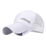 Baseball Mesh Verstellbarer Hut Trucker Sport Outdoor Männer Frauen Unisex Hip-Hop Cap Baseball Caps Caps Männer Ausgefallen (White, One Size)