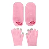 Gel-Handschuhe, Socken, Rosa, Touchscreen, Spa-Handschuhe, Socken, Reparatur, Feuchtigkeitsspendende Gel-Socken, Handschuh-Set Für Trockene, Rissige Hände Und Füße