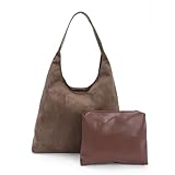 EVEOUT Wildleder Schultertaschen Damen Große minimal Umhängetaschen Suede Tote Hobo Taschen mit Beuteltasche Tragetasche Shopper für Arbeit Urlaub Reisen Hochschulen