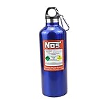 NOS Sport Trinkflasche mit Haken 500ml Sportflasche NOS Wasserflasche aus BPA-Frei, Outdoor Aktivitäten Auto Lebensmittel rostfrei Water Bottle für Kinder, Schule, Sport, Fahrrad, Fitness (Blau)