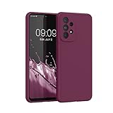 kwmobile Hülle kompatibel mit Samsung Galaxy A33 5G Hülle - Silikon Handy Case - Handyhülle weiche Oberfläche - kabelloses Laden - Bordeaux Violett